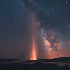 The Geysers Erupting Under a Starlit Sky: An Epic Natural Phenomenon