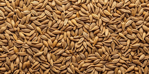 Top view of jeera seeds forming a textured background, cumin, spice, ingredient, aroma, flavor, kitchen, cooking, culinary