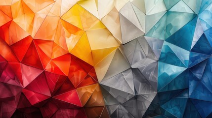 Obraz premium Vibrant Geometric Abstract Background with Multicolored Polygonal Shapes in a Modern Design