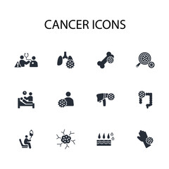 cancer icon. vector.Editable stroke.linear style sign for use web design,logo.Symbol illustration.