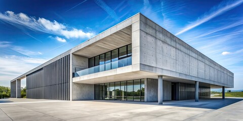 Fototapeta premium Modern concrete building with sleek architectural design, urban, contemporary, structure, exterior, construction