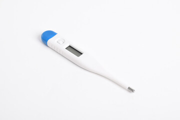 Electronic modern thermometer isolated on white background. Fever diagnostic and healthcare concept