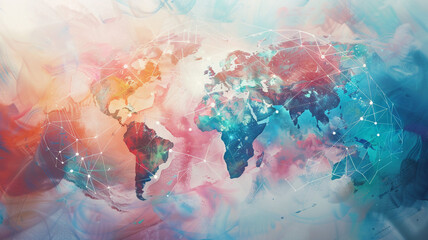 A close up of a globe with lines and dots tech background. globe close-up, tech background, globe with lines and dots, global network, digital globe, technology background, data visualization,