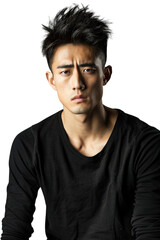 Fototapeta premium Male Asian model alone against transparent background