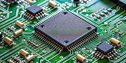 Obraz premium Close up of electronic circuit board, technology, motherboard, component, hardware, computer, microchip