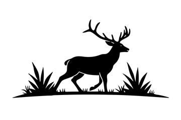 Dear Hunting Silhouette Vector Illustration.