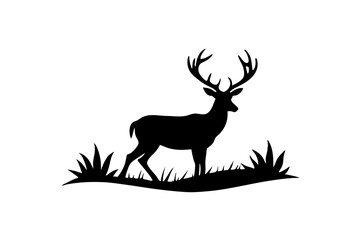 Dear Hunting Silhouette Vector Illustration.