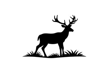 Fototapeta premium Dear Hunting Silhouette Vector Illustration.