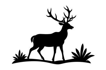 Dear Hunting Silhouette Vector Illustration.