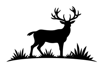 Dear Hunting Silhouette Vector Illustration.