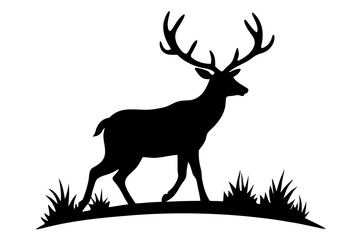 Dear Hunting Silhouette Vector Illustration.