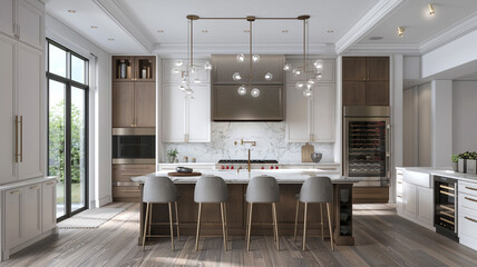3d rendering white modern design kitchen. 3D rendering kitchen, white modern kitchen, kitchen interior design, 3D kitchen model, modern kitchen, white kitchen design, kitchen rendering,