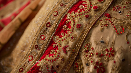 Indian embroidery sari 