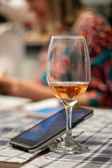 Still Life with Wine Glass and Phone