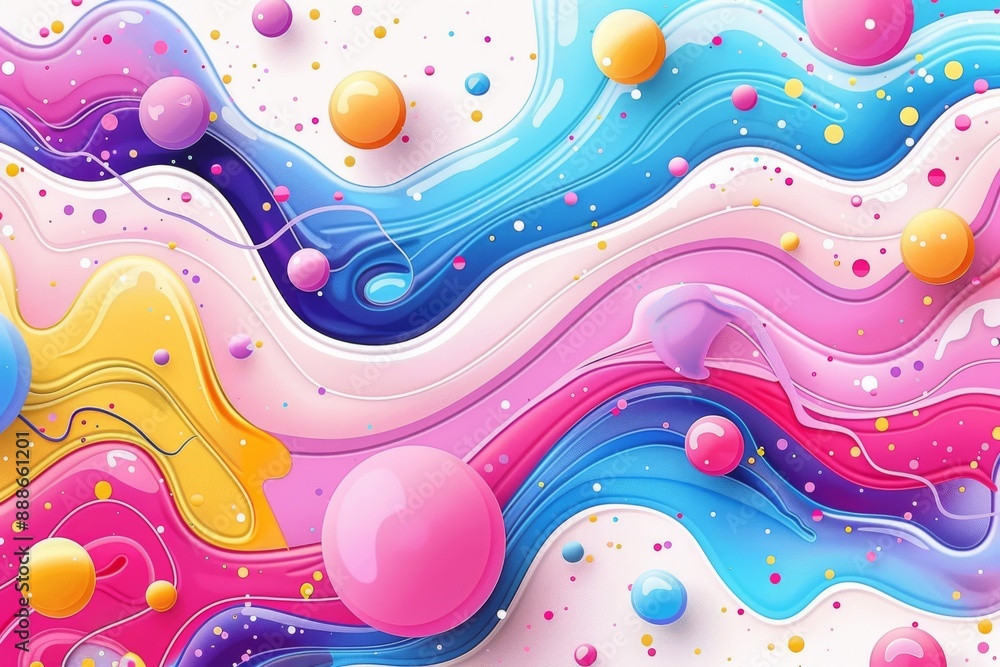 Aufkleber colorful and playful abstract illustration with dynamic swirling patterns and vibrant hues modern an