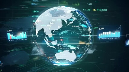 A holographic globe showing the global reach and impact of digital brokerage firms on the financial market.