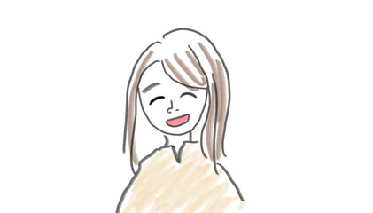 笑顔で話す女性