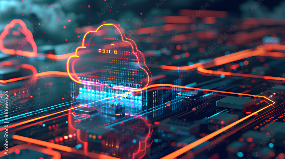 Poster cloud computing cost efficiency, cost efficiency in cloud computing with an image showing pay-per-us