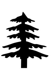 Tree | Pine Tree | Black Palm Tree | Wild Life | Mother Nature | Evergreen | Wood Forest | Outdoor Scene | Original Illustration | Vector and Clipart | Cutfile and Stencil