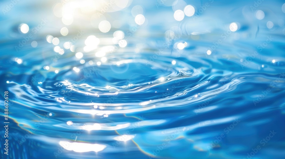 Poster sunlight reflecting off the surface of rippling water, creating a sparkling and serene scene in shad