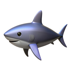 Obraz premium shark icon soft grey and orange color in plastic 3d style