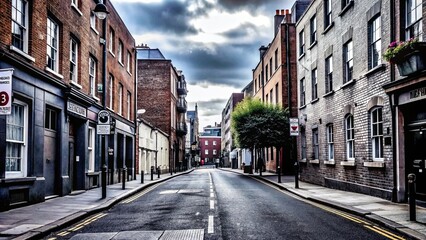Fototapeta premium Picturesque street in Dublin, Ireland , Dublin, Ireland, street, architecture, buildings, cityscape, tourism, cobblestone