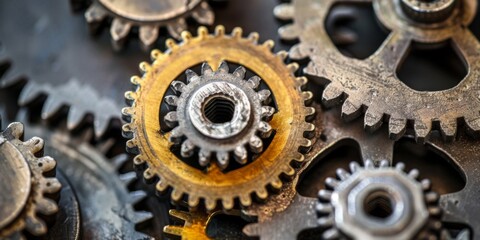 Gears of Efficiency: Time Management Mastery and Productivity Emblems in a Professional Setting