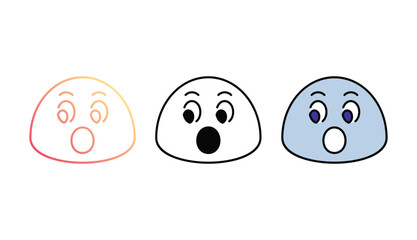 Surprised icon design with white background stock illustration