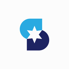 s letter star logo vector icon illustration