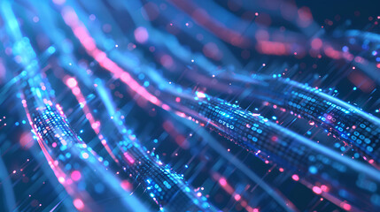 Fototapeta premium Glowing data cables transferring information background