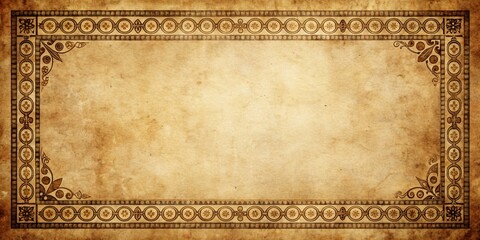 Ornate border on weathered paper with a silent film style, retro and vintage aesthetic, ornate, border, silent film