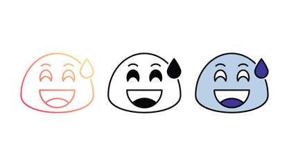 Grin icon design with white background stock illustration