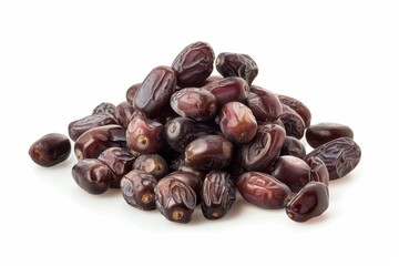 Obraz premium Pile of dates on white background