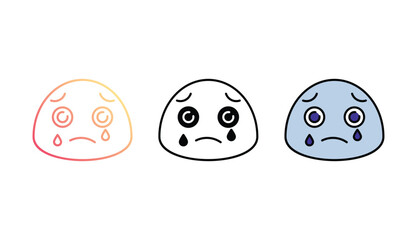 Crying icon design with white background stock illustration