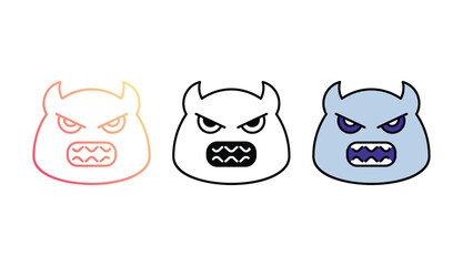 Demon icon design with white background stock illustration