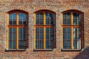 Fototapeta premium Windows and brick walls are the main architectural features