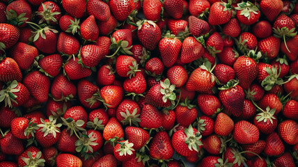 Strawberries in the market. Strawberries background.