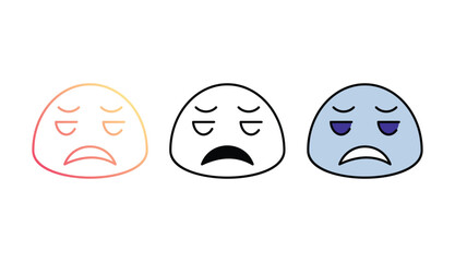 Disappointed icon design with white background stock illustration