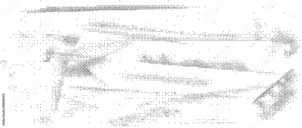 Poster pixelated grain scratched texture. dither grunge background. abstract dotted dirty pattern. video ga