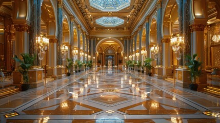 Obraz premium Grand Hallway in a Luxurious Hotel