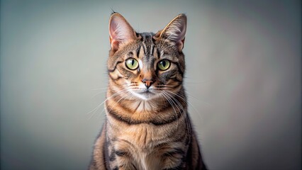 Fototapeta premium Close up of a beautiful cat sitting gracefully , feline, animal, pet, close up, whiskers, fur, eyes, adorable, fluffy, domestic