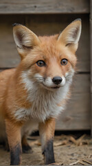 Fototapeta premium a fox that is standing in the dirt