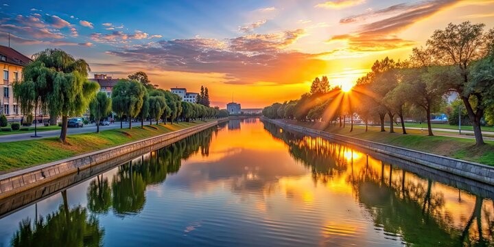 Sunrise over the Suprasl River at the boulevard in Suprasl, sunrise, river, Suprasl, boulevard, nature, scenic, landscape