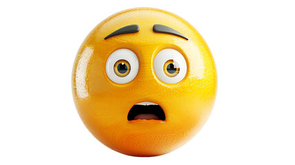 Shocked emoji face, capturing a moment of World Emoji Day with a transparent Background