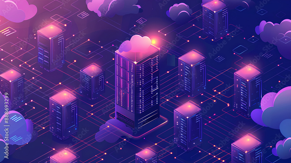 Poster seamless data migration to the cloud, seamless data migration to the cloud with an image showing dat