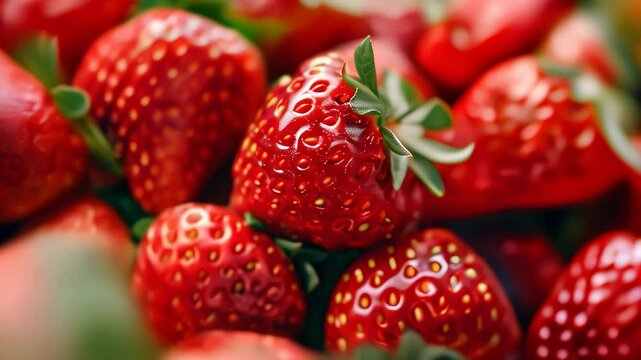 Close-up of ripe strawberries