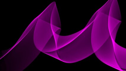 swooping magenta abstract windows style light waves in motion on a midnight deep black background. 4k full hd abstract wallpaper background backdrop