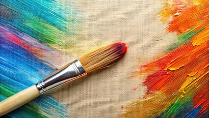 Obraz premium Abstract artistic brush stroke on canvas , art, paint, texture, stroke, abstract, background, acrylic, color