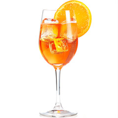 Aperol Spritz isolated on white background.