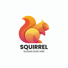 Vector Logo Illustration Squirrel Gradient Colorful Style